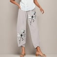 thumbnail image 2 of Summer Pants for Women Summer Ink Wash Style Printed Elastic Straight Tube Irregular Tapered Casual Pants Sequin Flare Women Woman Pajama Seersucker Maternity French Sweatpants Ladies with Light Gray, 2 of 4