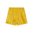 thumbnail image 6 of Sholeno Kids Girls Sequin Shorts Sparkly Hip Hop Jazz Dance Shorts Glitter High Waist Rave A Line Hot Pants Gold 14, 6 of 7