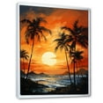 thumbnail image 2 of Designart "Tranquil Sunset In Tangerine Twilight In The Tropics" Palms & Palm Trees Floater Framed Canvas Wall Art, 2 of 5