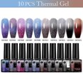 thumbnail image 3 of Juego de esmaltes de uñas de gel térmico de 7,5 ml, 10/15 Uds., cambio de Color de temperatura, semipermanente, Kit de manicura Led Uv, 10 Uds., reflectante 11_ kaili Sencillez, 3 of 4