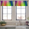 thumbnail image 3 of LALILO Kitchen Curtain Valance Digital Structure Rainbow Rod Pocket Window Curtain 52"x 18" Set of 2, 3 of 5