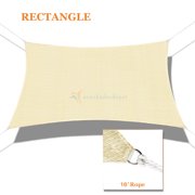 Sunshades Depot 13' x 14' Sun Shade Sail Rectangle Permeable Canopy Beige Custom Size Available Commercial Standard