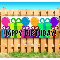 Happy Birthday Presents 13 oz Vinyl Banner With Metal Grommets