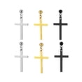 thumbnail image 1 of 3 pares de pendientes unisex de acero inoxidable con forma de cruz, piercings para hombres y mujeres., 1 of 7
