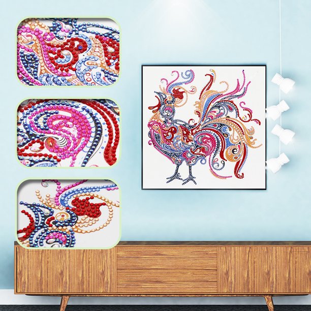 Cuadros Decorativos 5D bricolaje especial en forma de diamante pintura gallo punto de cruz Craft Kit decoración del hogar Tmvgtek embutido en tela
