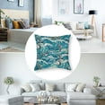 thumbnail image 5 of Seagulls Decorative Throw Pillow Case, Waves Flowing Water River Sketchy Birds Ornamental Swirl Doodle Style Art, Cushion Cover for Couch Living Room Car, Teal Grey Mint, 5 of 7
