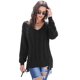 thumbnail image 2 of ABPHQTO Suéter de mujer con cordones en punto trenzado Love Letters negro, 2 of 5