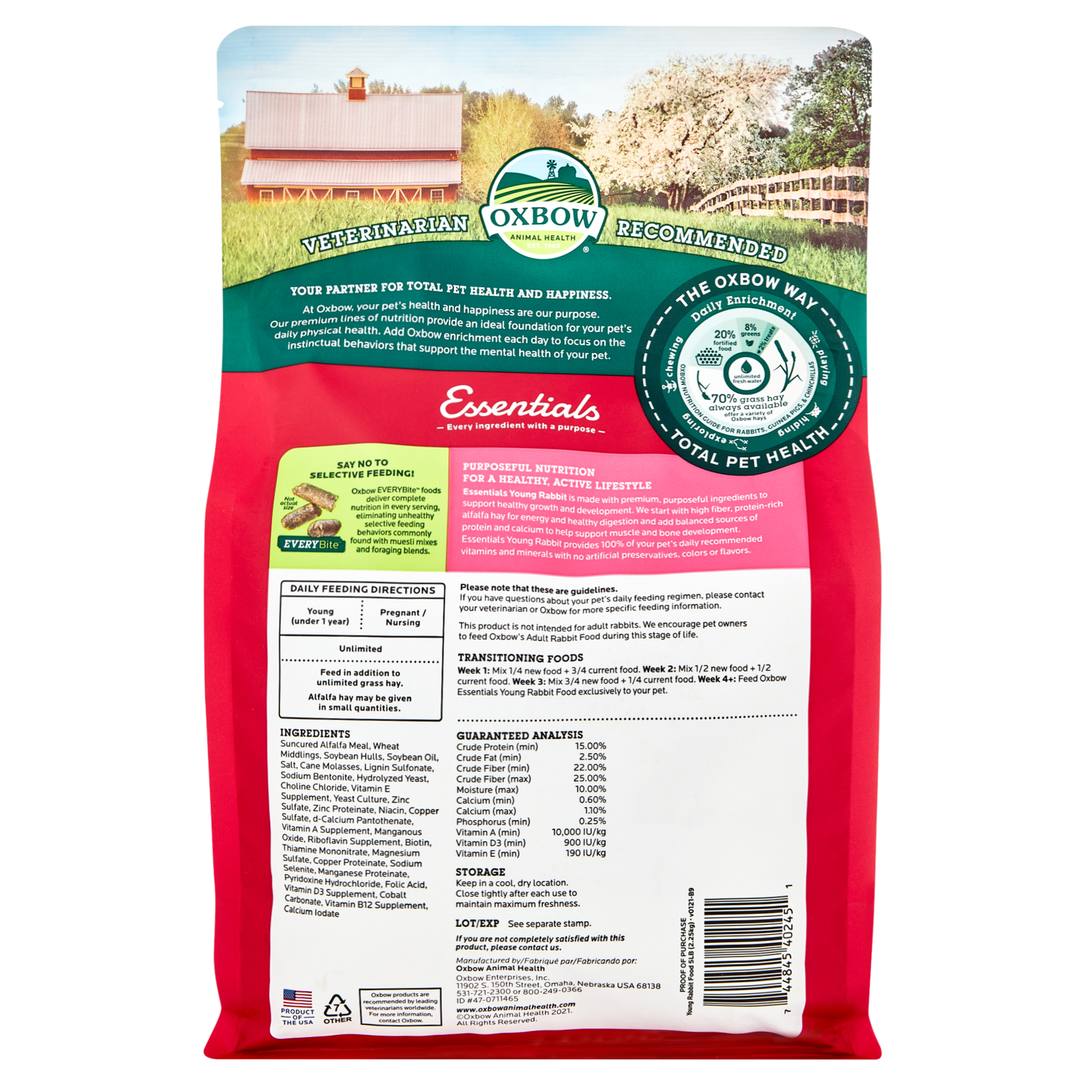 Oxbow Essentials Young Rabbit Dry Food, 5-Pound Bag photo 5