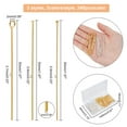 thumbnail image 2 of 1 Box 480Pcs Brass Head Hanging Pins Ball Head Pins Eye Flat Head Pins Wire Headpins Findings Disc Headpins for Bracelet Earrings Jewelry Making 50mm Golden Silver, 2 of 5
