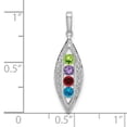 thumbnail image 4 of 14k White Gold Family Jewelry Diamond Semi-Set Pendant Charm, 4 of 5