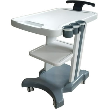 PreAsion 3 Holes Mobile Trolley Cart for Portable Ultrasound Mobile Trolley Cart Tool Car with Handle ABS Material