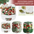thumbnail image 2 of SharkTRUE Christmas Candy Dispenser, 360 Rotating Candy Dispenser 6 Compartments with Lid , Multi-grid Large Capacity Grain Storage Container, One-Button Dispensing for Snacks, for Snacks Cereals C-an, 2 of 8