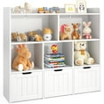 thumbnail image 3 of Toy Storage Organizer, Lofka Kids Bookcase with 3 Movable Drawers and 6 Open Shelves  for Nursery, Kids' Bedroom & Home, White, 3 of 10