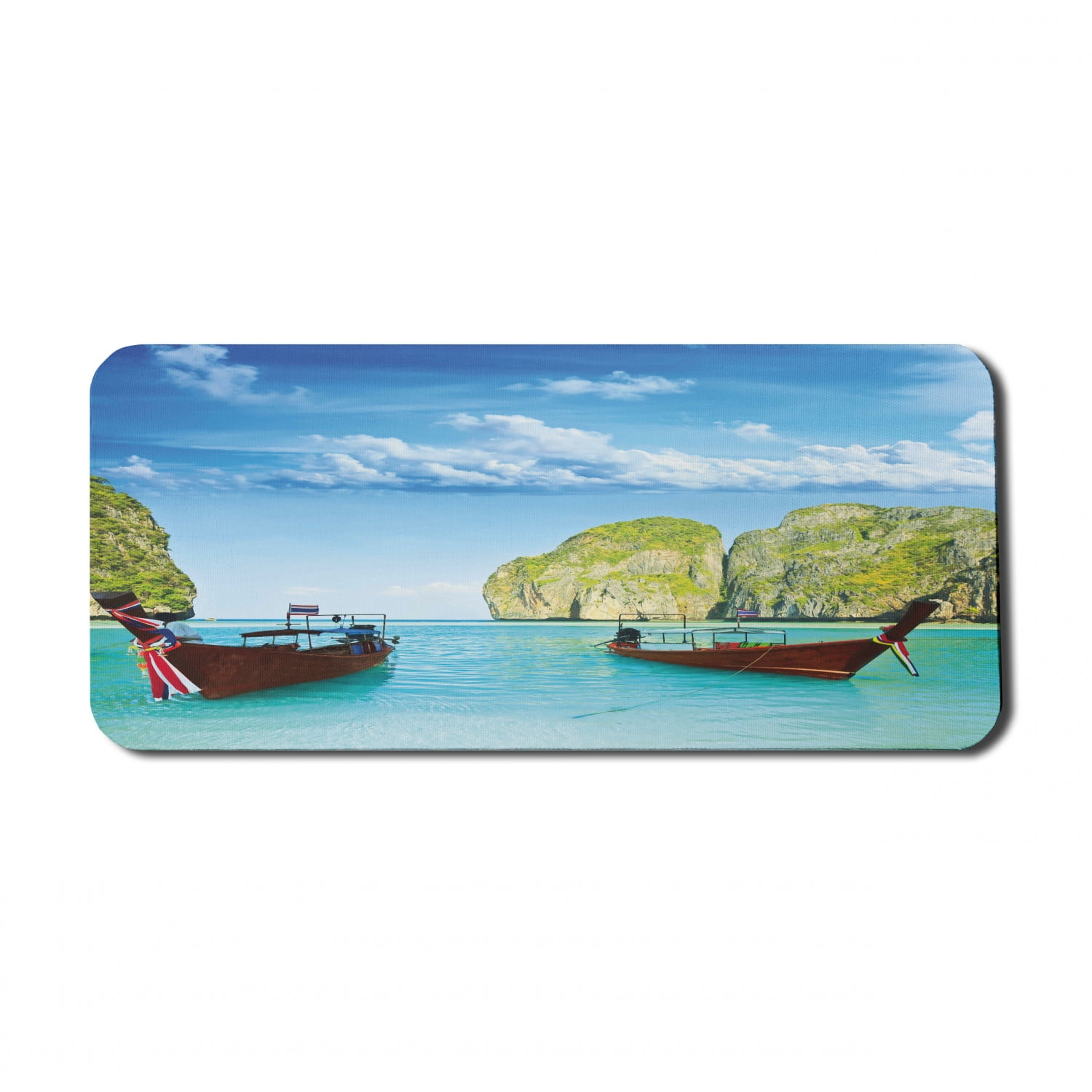 Landscape Computer Mouse Pad, Traditional Longtail Boats at Maya Bay in  Thailand Exotic Seascape Image, Rectangle Non-Slip Rubber Mousepad X-Large,  35" x 15" Gaming Size, Multicolor, by Ambesonne - Walmart.com