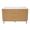 thumbnail image 3 of Utopia 60" Double Bathroom Vanity with Blonde Cabinet and Engineered White Top, 3 of 6