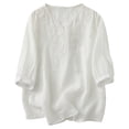 thumbnail image 1 of Pisexur Hauts pour Femmes T-Shirts Décontractés à Manches Courtes à Col Rond d'Été Amples Blouse, 1 of 9