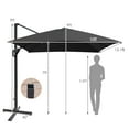thumbnail image 3 of Costway 10'x13' Patio Offset Cantilever Umbrella Aluminum 360° Rotation Tilt Grey, 3 of 10