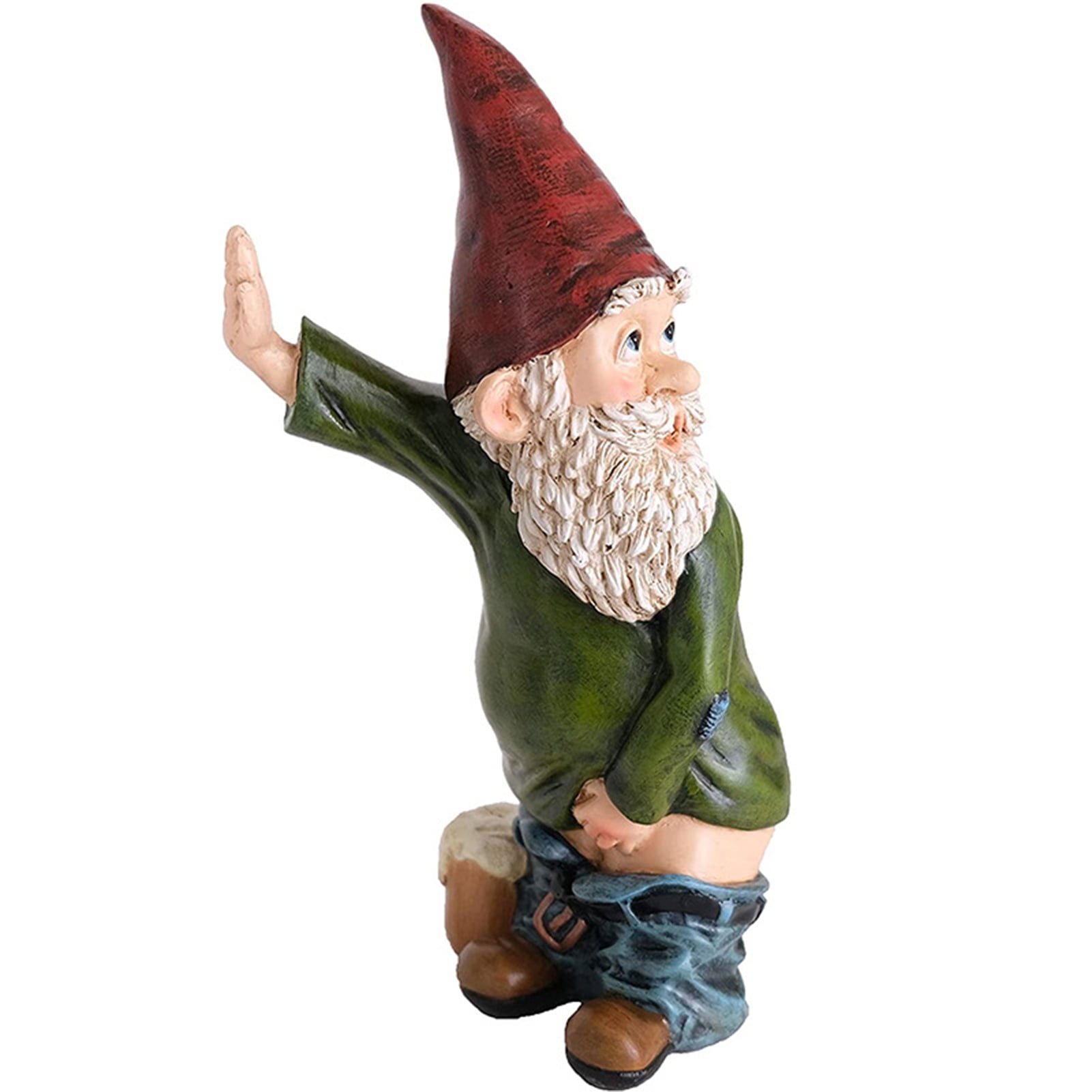 peeing gnome statue