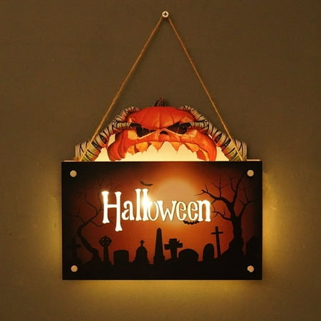 

Wooden Halloween LED Night Light House Number Pumpkin Halloween Doorplate 5