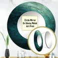 thumbnail image 3 of Designart "Spiraling Tranquil Teal Twist I" Abstract Spirals Round Mirror Wall Decor Modern - Large Blue Round Office Mirror - Round Mirror - 36" x 36", 3 of 6