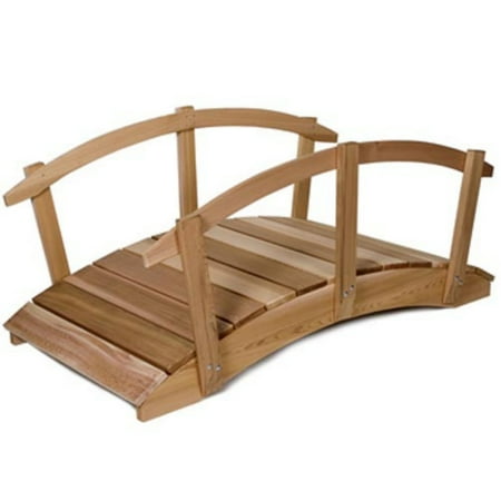 Red Cedar Garden Bridge - All Things Cedar Hand-Crafted Cedar Garden Bridge with Rails