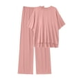 thumbnail image 2 of MINTREUS Valentine's Day Lounge Sets for Women Knit Short Sleeve Tops and Long Pants Soft Comfy Pajamas Set Oversized 2 Piece Outfits S-4X, 2 of 8