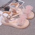 thumbnail image 5 of Spazoro Girls Dress Sandals with Bow, Soft Comfortable Open Toe Adjustable Buckle Non-Slip Sole Cute Princess Sandals for Toddler Pink, 5 of 8