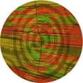 thumbnail image 1 of Ahgly Company Tapis d'Intérieur Rond Lavable en Machine Transitionnel Jaune Foncé Vert, 6 Pieds Rond, 1 of 7