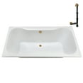 thumbnail image 5 of Streamline N-4480-769-BGL 66 in. x 34 in. Acrylic Soaking Drop-In Bathtub in Glossy White, With External Drain in Brushed Gold, 5 of 15