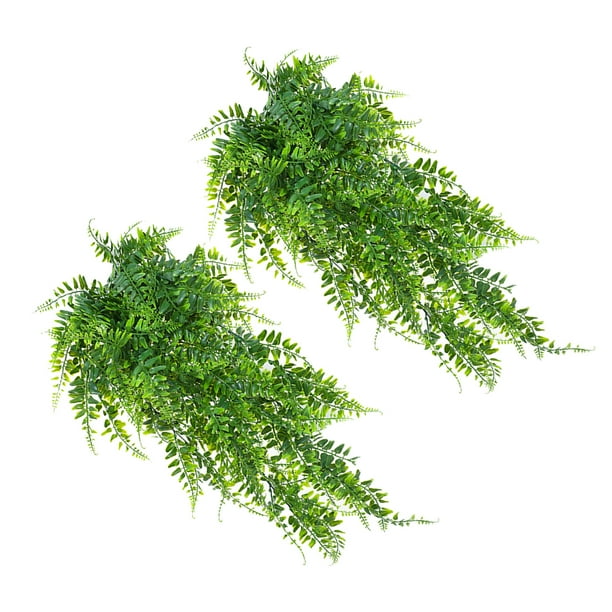 Plantas colgantes artificiales Jadeshay 2 piezas Helecho persa Verde