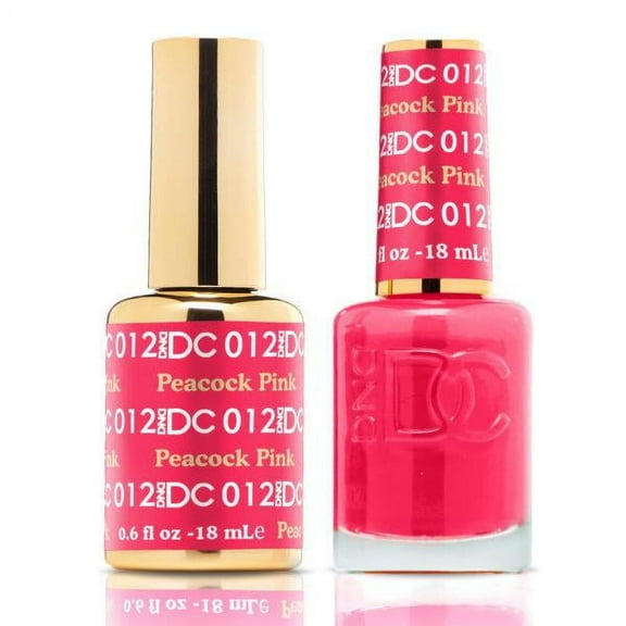 DND DC Soak Off Gel Polish Matching Nail Polish Duo #12 Peacock Pink