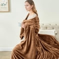 thumbnail image 3 of IR Imperial Rooms Fleece Bed Throw Blanket, Plush, Travel and Couch Fuzzy, Cozy Washable Ultrasoft Throw Size Coffee, 3 of 12