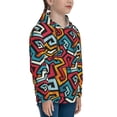 thumbnail image 3 of Fotbe Geometry Pattern Youth Pullover Hooded Sweatshirt, Boys Hoodie, Kangaroo Pocket Hoodie for Kids Girls -Large, 3 of 6
