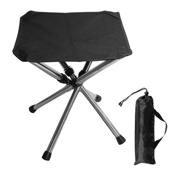 iMounTEK Portable Tripod Camping Chair, 1.13 lbs Lightweight Backpacking Stool, Black