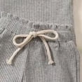 thumbnail image 7 of TAmten Toddler Baby Girl T Shirt Shorts Set Waffle Bow Sleeveless Slip Ruffle Tops Matching Outfit Spring Summer Clothes(Grey,18-24 Months), 7 of 7