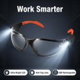 thumbnail image 2 of Lentes de seguridad Lampim LED recargables antiempañantes transparentes, 2 of 8