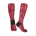thumbnail image 4 of Daiia Sports Socks Abstract Red Marble Printed Novelty Crew Socks for Men Women Knee High Socks Cotton Socks Soft & Breathable Support Unisex Socks, 4 of 9