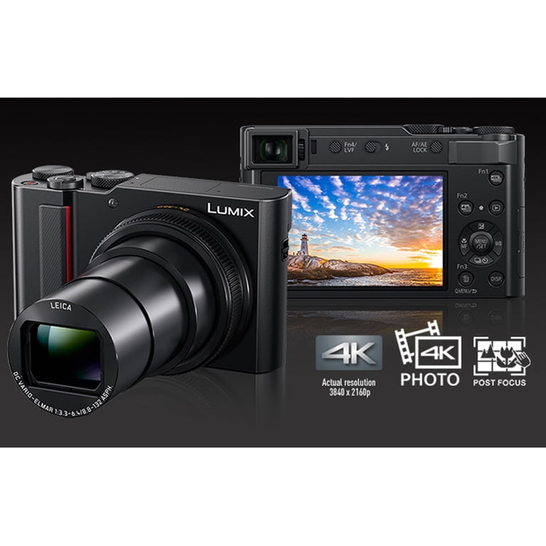 Open Box Panasonic LUMIX ZS200D 4K Digital Camera, 20.1MP 1-Inch
