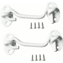 2 Pack Hook and Eye Latch for Door 3 inch White, Stainless Steel Barn Door Lock Solid Thicken Gate Latch for Door, Windows, Sheds, Fences, Gates