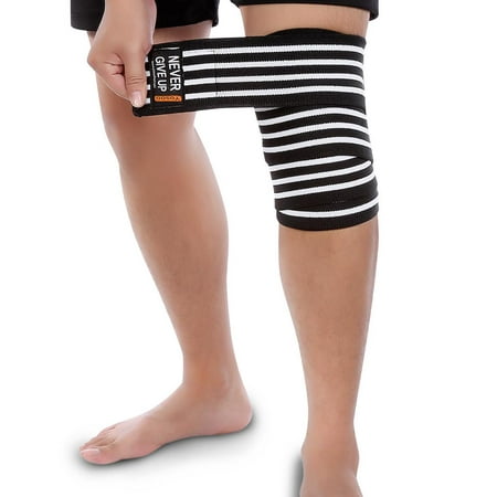 HERCHR Thigh Knee Brace, 1 Pair Adjustable Knee Patella Support Brace Wrap Stabilizer Sleeve Cap Sports Protect, Knee Thigh Support Belt,
