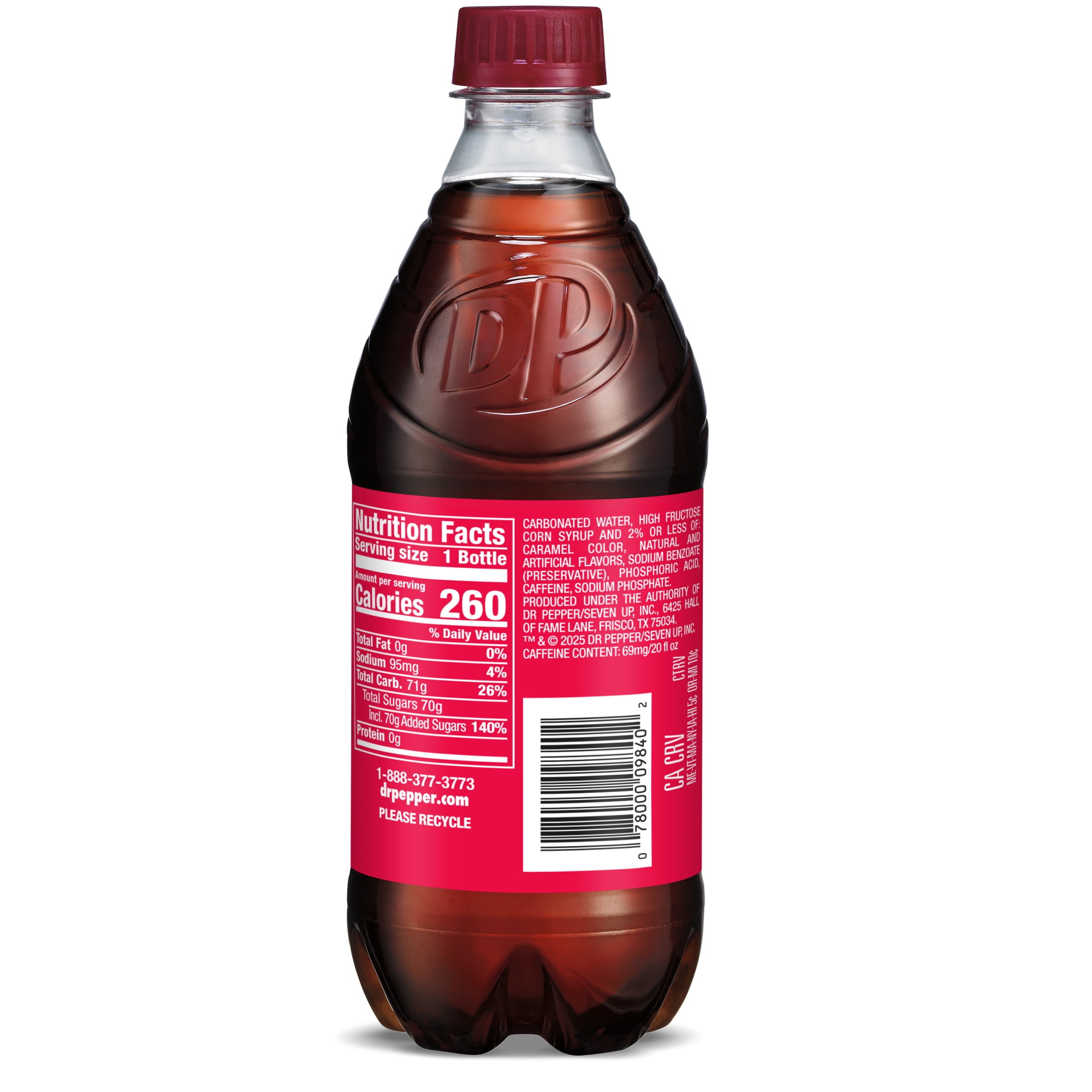 (2 pack) Dr Pepper Cherry Soda Pop, 20 fl oz, Bottle