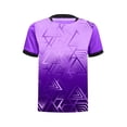 thumbnail image 3 of Hansber Kids Boys Stylish Geometric Printed Sports Shirts Short Sleeve Basketball Football Jersey Athletic T-shirt Purple 16, 3 of 6