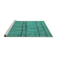 thumbnail image 2 of Ahgly Company Machine Washable Indoor Rectangle Oriental Turquoise Blue Industrial Area Rugs, 2' x 5', 2 of 4