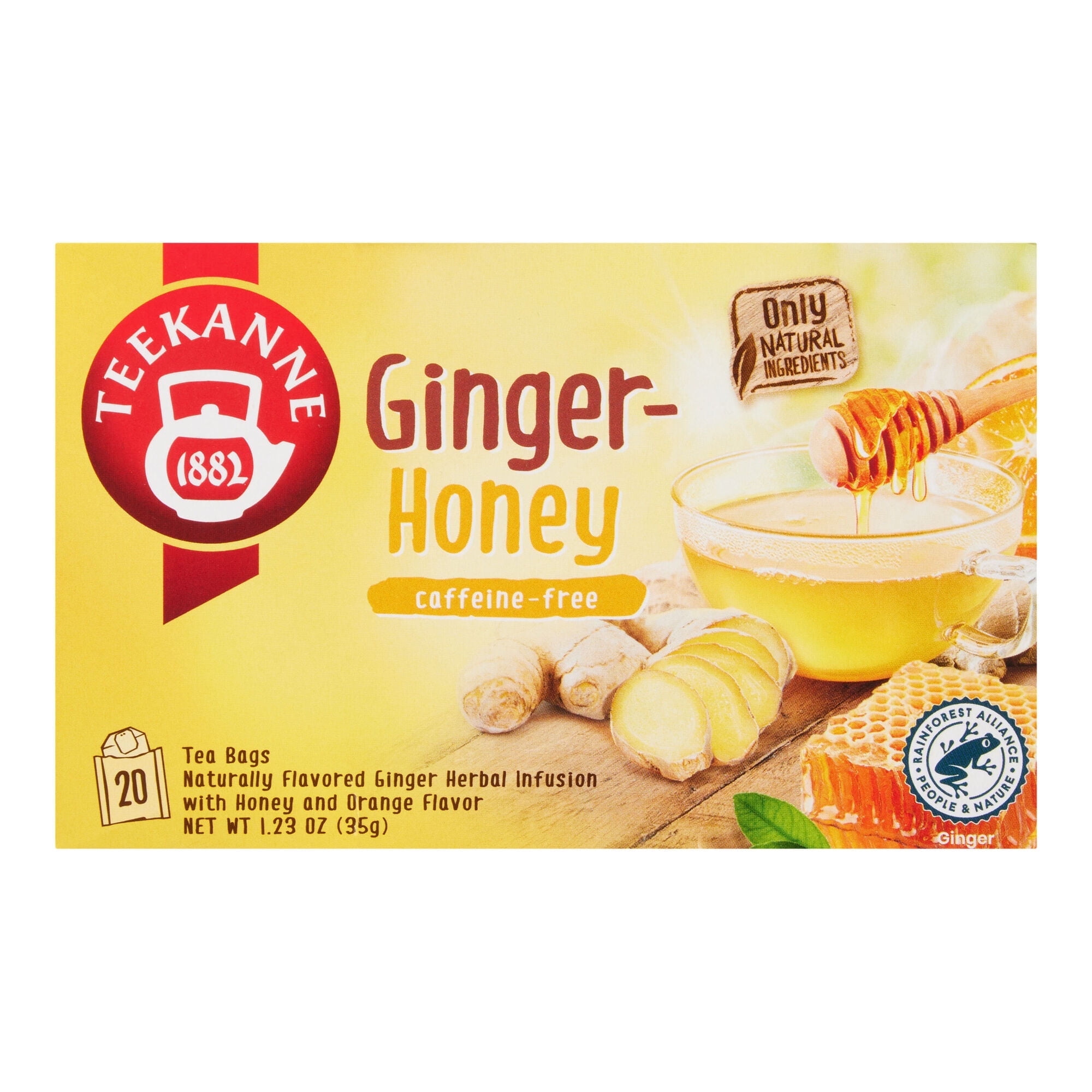 Ginger Honey Tea, 35.3 Oz Jar | Natural Soothing Herbal Tea Blend With Ginger & Honey