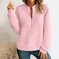 thumbnail image 5 of Duoif Womens Sweatshirt, Women's Casual Hoodie - Solid Color Deep V-Neck with Splicing Sweatshirt for Women Pink L, 5 of 6