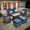 Brown Rattan,Navy Blue, variant on Ovios 5 Piece Outdoor Patio Furniture Set All-Weather Wicker Rattan Conversation Set with High Back Swivel Chairs & Propane Fire Pit Table, Denim Blue