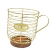 thumbnail image 4 of Tnarru Coffee Pod Basket with Wooden Base Modern Large Capacity Container Iron Coffee Pod Organizer Coffee Bar Decor for Counter Bar Gold, 4 of 8