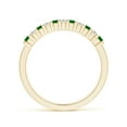 thumbnail image 2 of Angara Natural 0.21 Ct. Emerald with Diamond Non Eternity Wedding Band in 14K Yellow Gold for Women (Ring Size: 3.5), 2 of 11