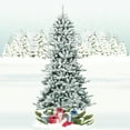 Costway 7Ft Premium Hinged Snow Flocked Slim Artificial Christmas Fir