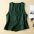 thumbnail image 3 of CILENON Chaquetas De Mujer Elegantes Womens Vest Casual Sleeveless Cardigans Jacket Loose and Thin V Neck Casual Vest Top (Green,XL), 3 of 3